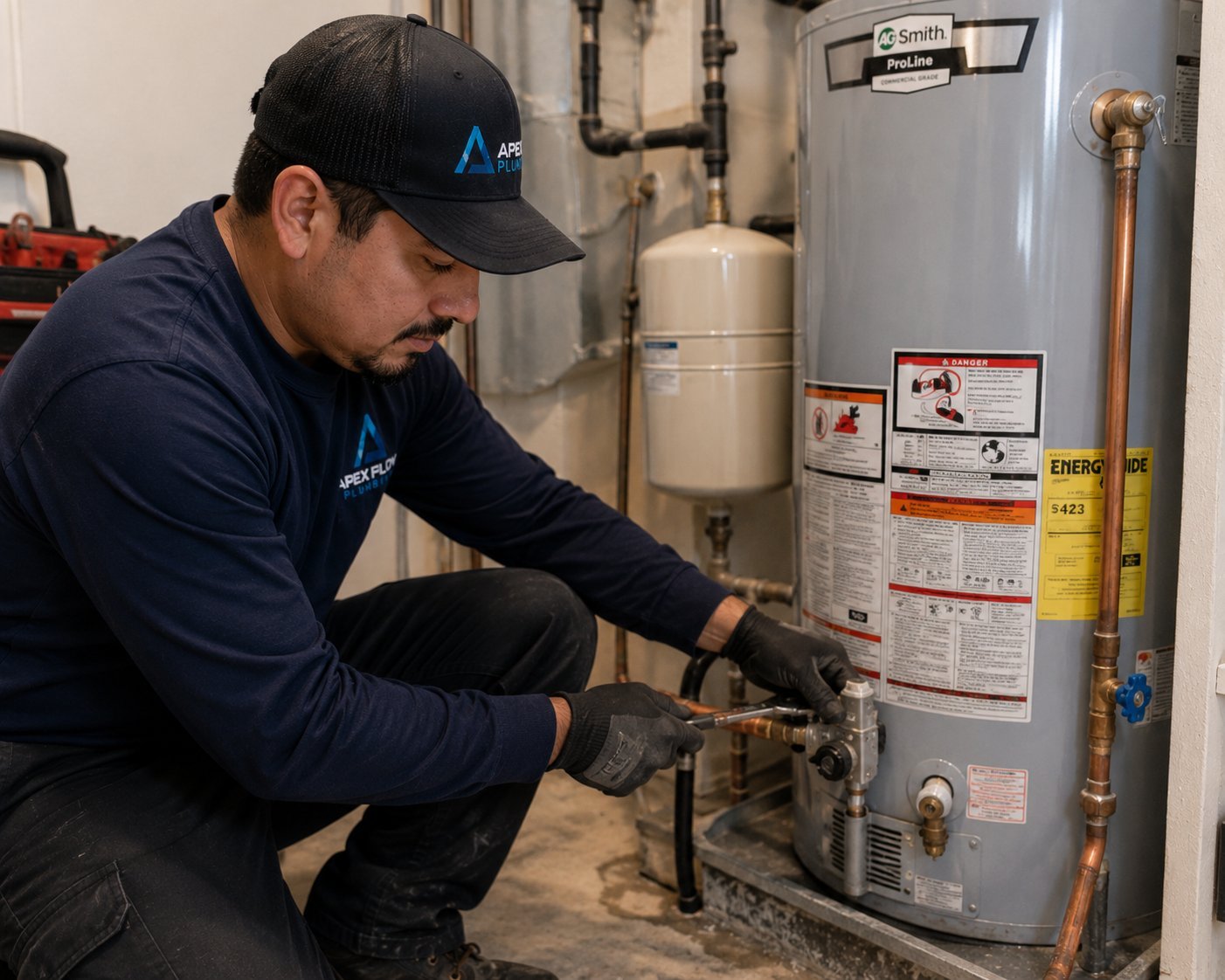 Apex Flow plumber clearing a blocked drain